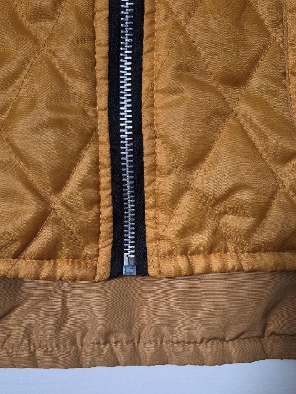 Quilted Mustard Yellow Light Quilted Zip-Up Jacket Coat With Pockets Med/large - Picture 7 of 10